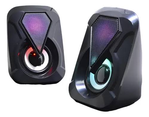 Parlantes Multimedia Estéreo para PC con Iluminación RGB