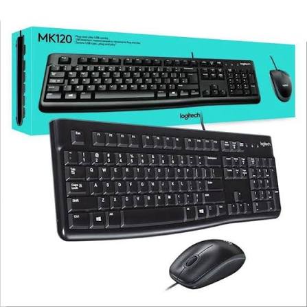 Kit Teclado y Mouse Logitech MK120 USB Negro