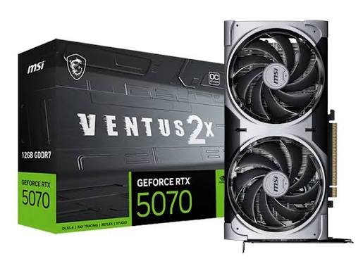 Tarjeta de Video MSI GeForce RTX 5070 12G Ventus 2X OC Black